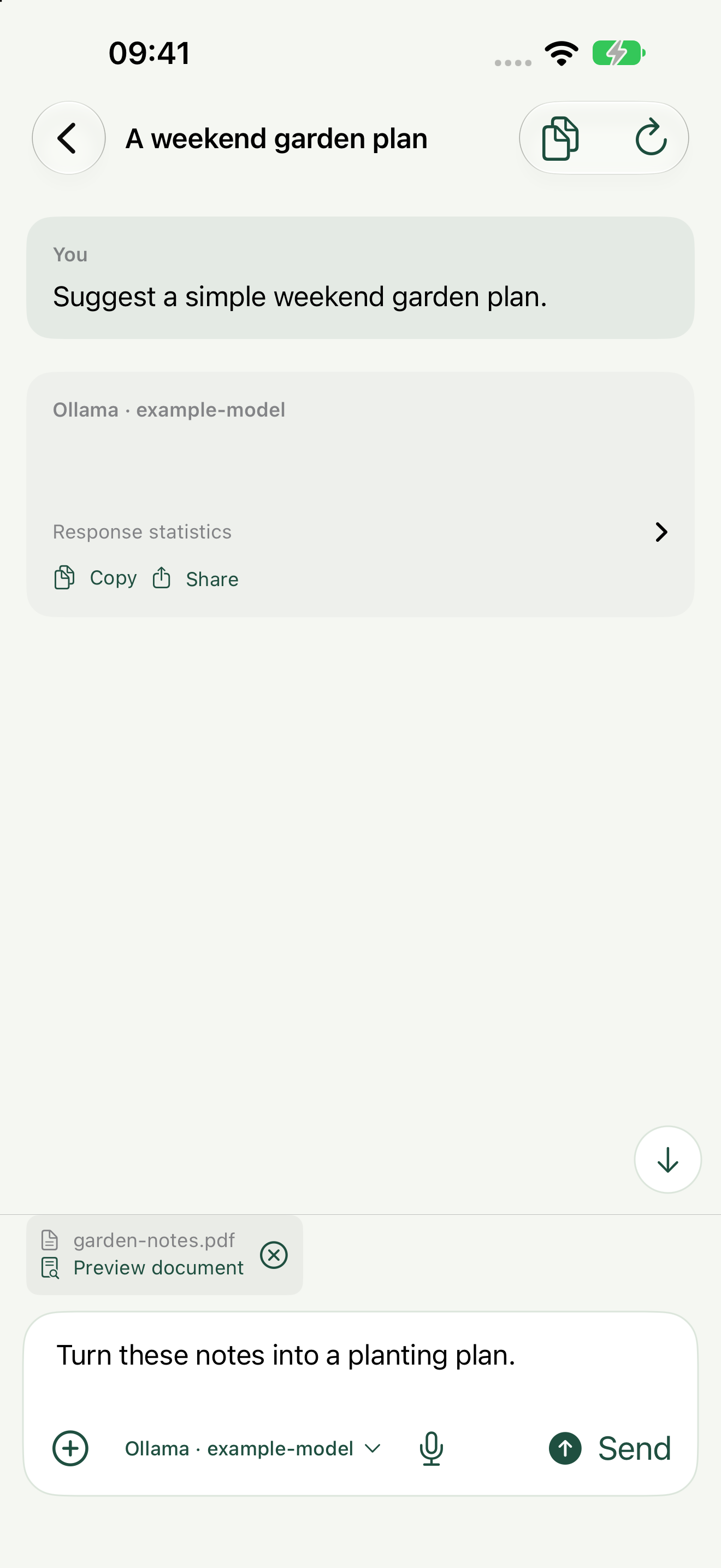 A selected PDF attached above the Artfull AI chat composer